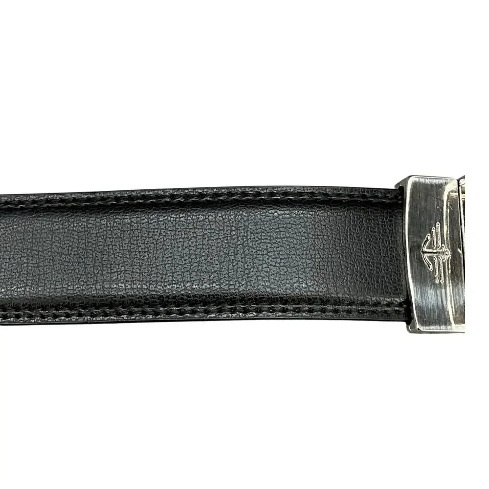Dockers Reversible Black/Brown Leather Brushed Nickel Buckle Belt Men 30” - 36”